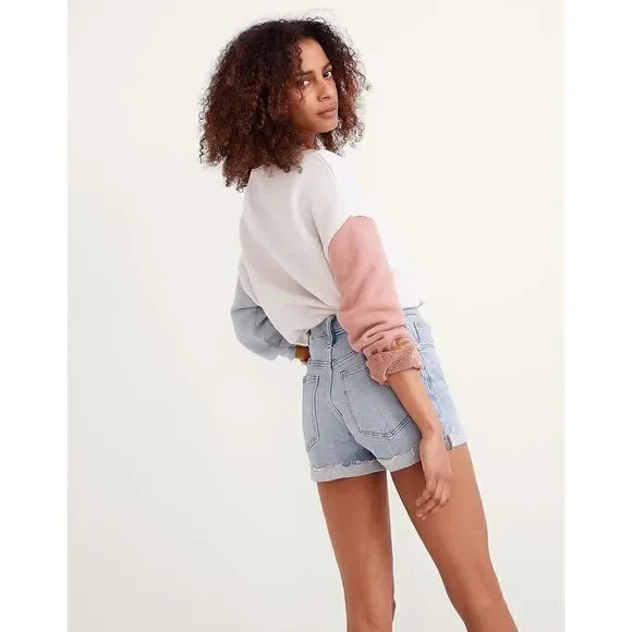 NWT Madewell High-Rise Denim Shorts in Astell Wash: Ripped Edition, Size 32 - Picture 3 of 14
